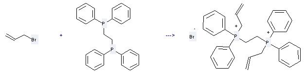 1,2-Bis(diphenylphosphino)ethane can react with 3-bromo-propene to get 1,2-ethanediylbis(allyldiphenylphosphonium) dibromide.